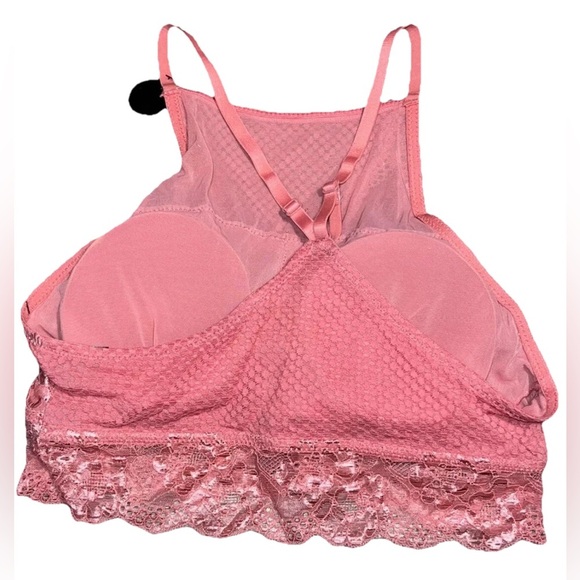 Women’s Size Large & medium Bra Padded Pink Lace Lingerie Rene Rofe Nylon $28 - Picture 5 of 7
